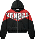 Vandal World Zip Up - Red & Black